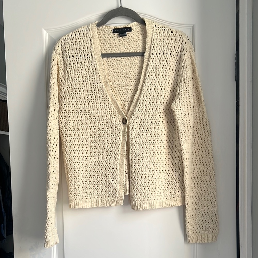 Sanctuary Cream Cardigan Sweater with Textured Knit